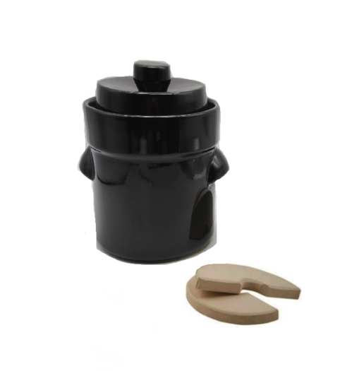 Mini Fermentatiepot 3 Liter Bruin Modern Met Verzwaringsstenen