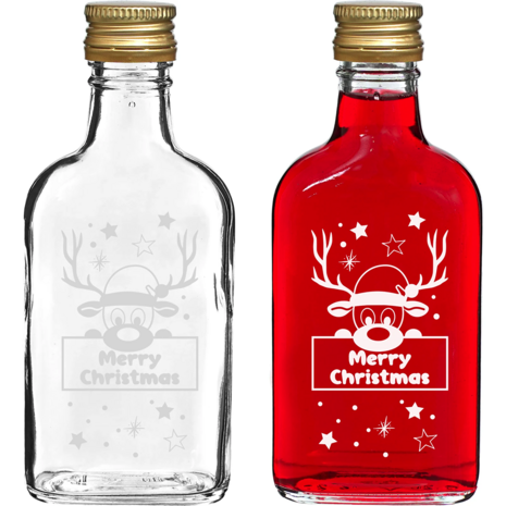 Glazenflesjes "Kerst" 200ml (6 stuks)