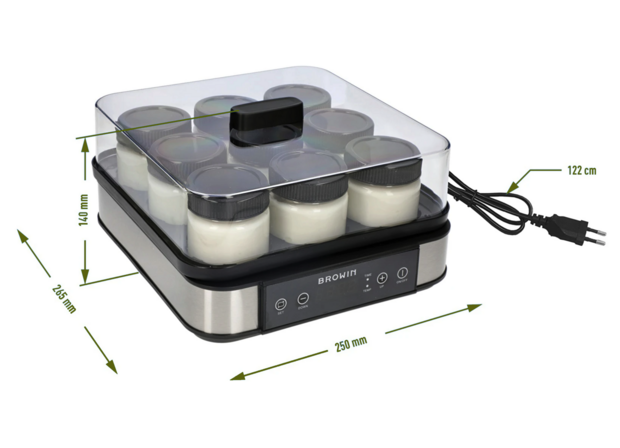 Yoghurtmaker 1.6 liter met 9 potten