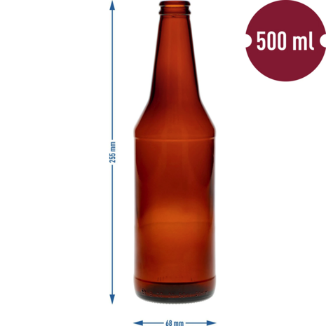 Bierfles van 0,5 l verpakt per 8 st.